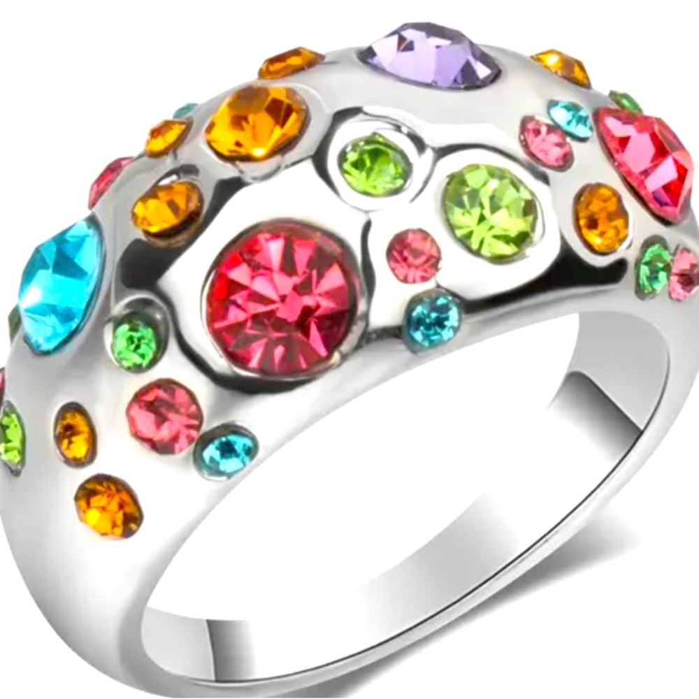 Multi colored dome ring -new never worn